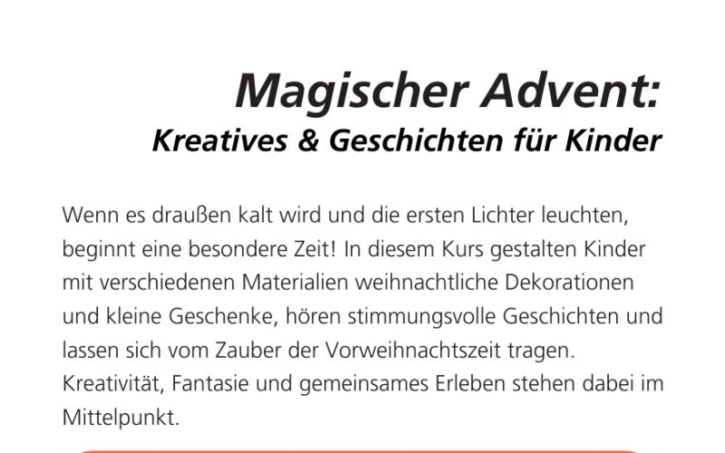 Seite aus dem Programmheft: Magischer Advent