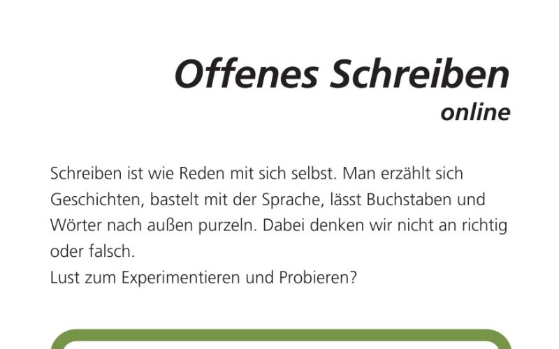 Seite aus dem Programmheft: Offenes Schreiben