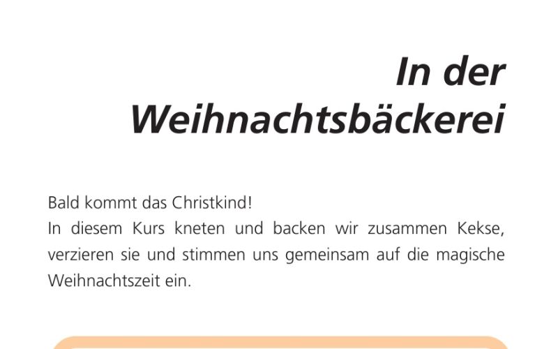 Seite aus dem Programmheft: In der Weihnachtsbäckerei
