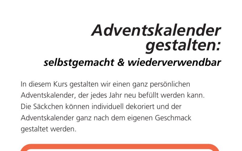 Seite aus dem Programmheft: Adventskalender gestalten: