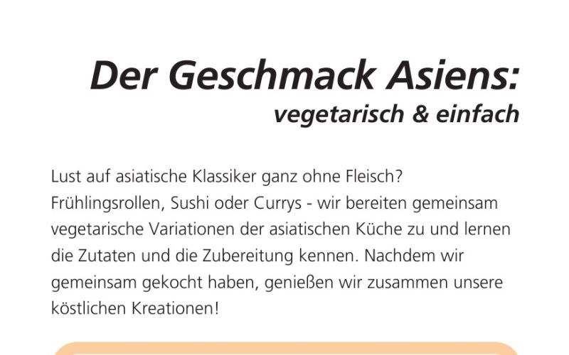 Seite aus dem Programmheft: Der Geschmack Asiens: