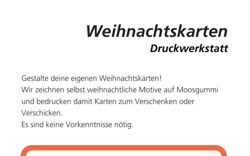 Seite aus dem Programmheft: Weihnachtskarten