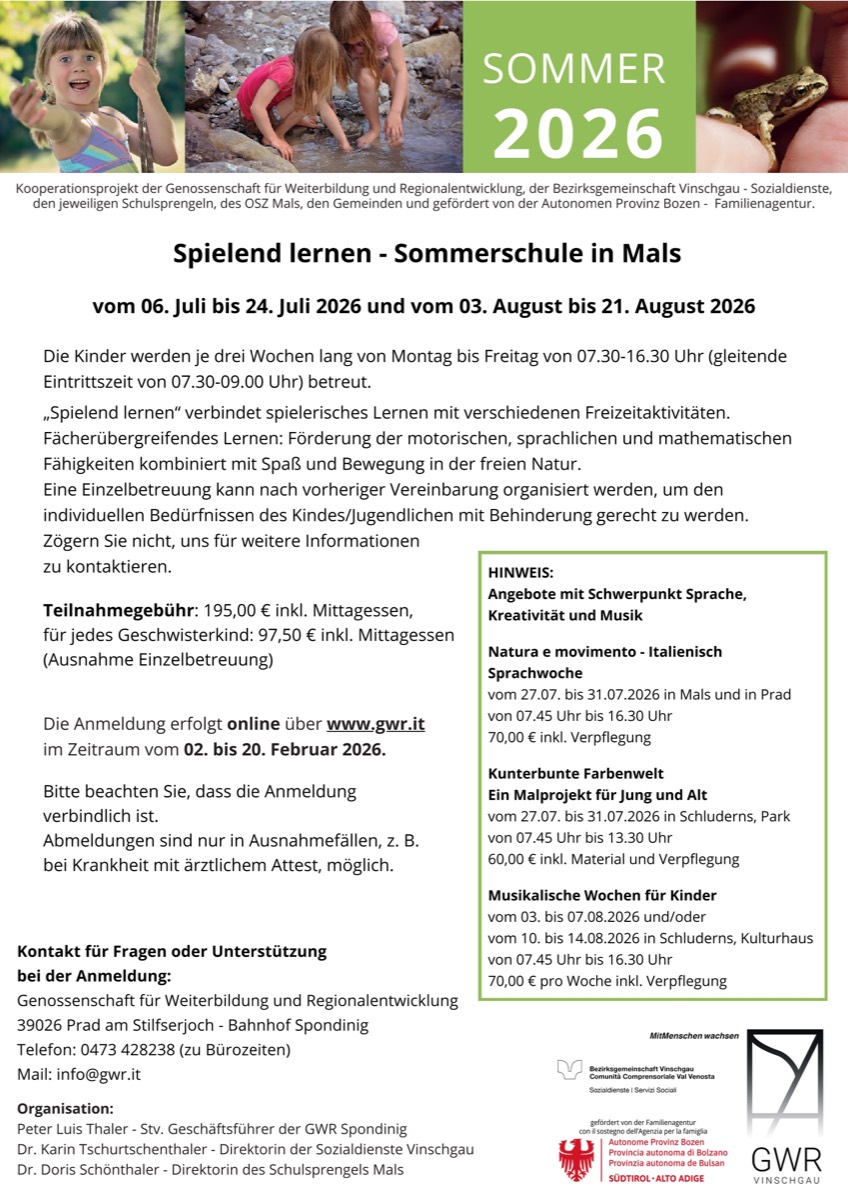 Sommerschule Mals