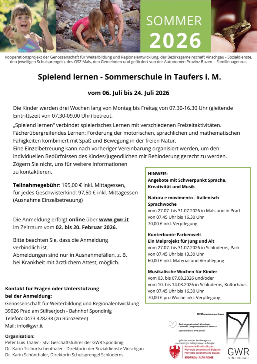 Sommerschule Taufers i.M.